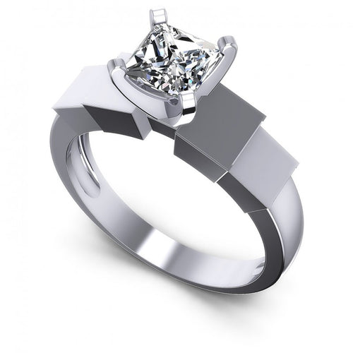 Princess Diamonds 0.35CT Solitaire Ring in 14KT White Gold