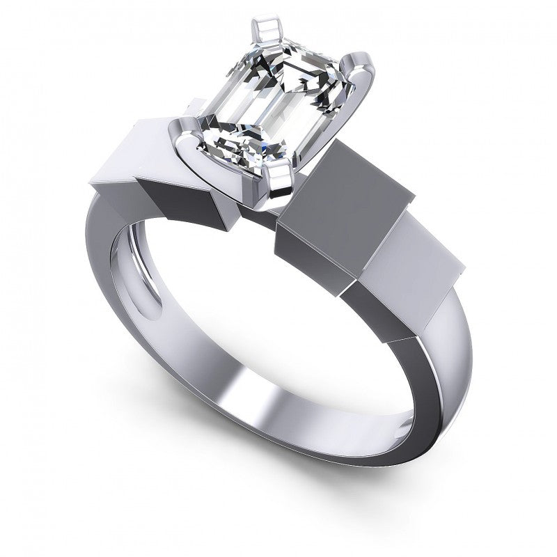 Emerald Diamonds 0.35CT Solitaire Ring in 14KT White Gold