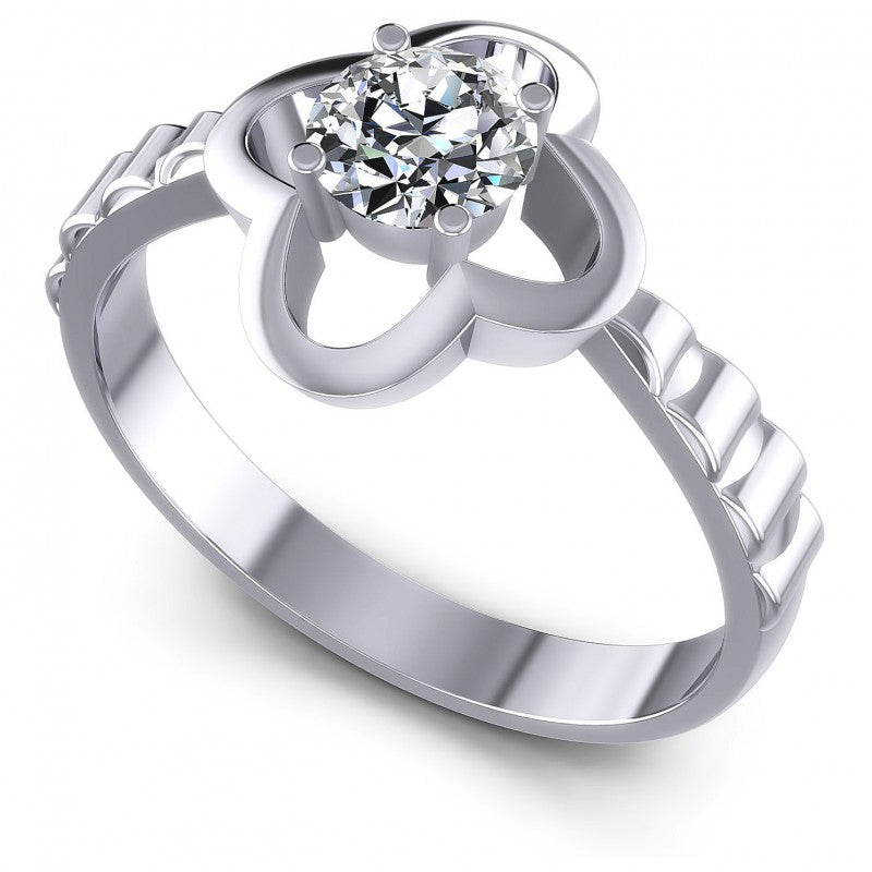 Round Diamonds 0.35CT Solitaire Ring in 14KT White Gold