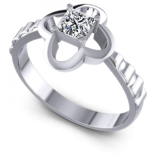 Princess Diamonds 0.35CT Solitaire Ring in 14KT White Gold