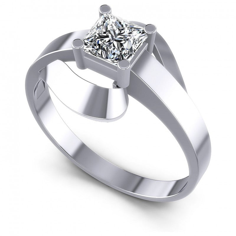 Princess Diamonds 0.35CT Solitaire Ring in 14KT White Gold
