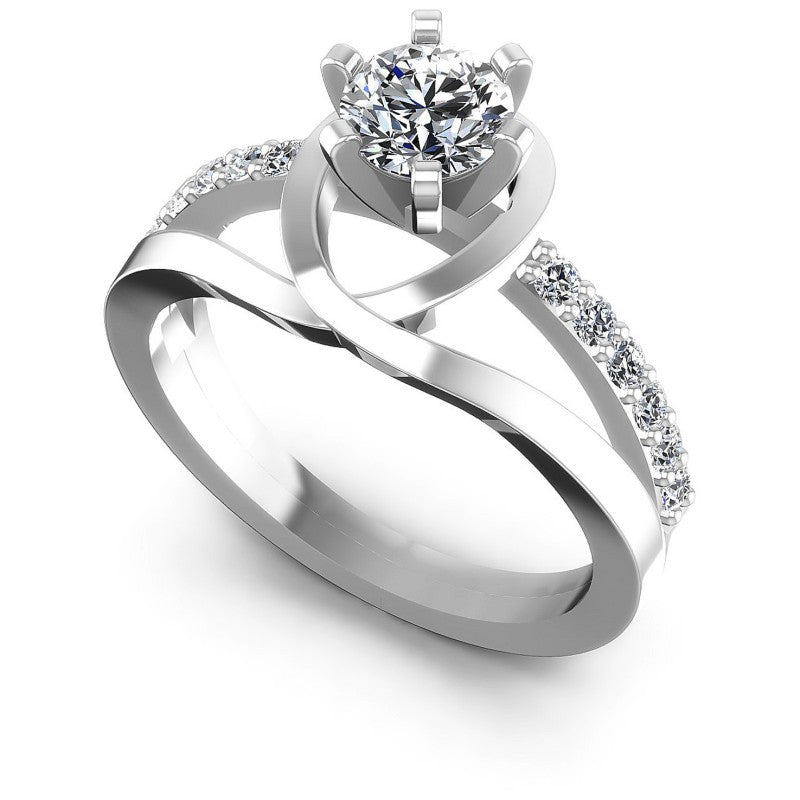 Round Diamonds 0.60CT Engagement Ring in 14KT White Gold