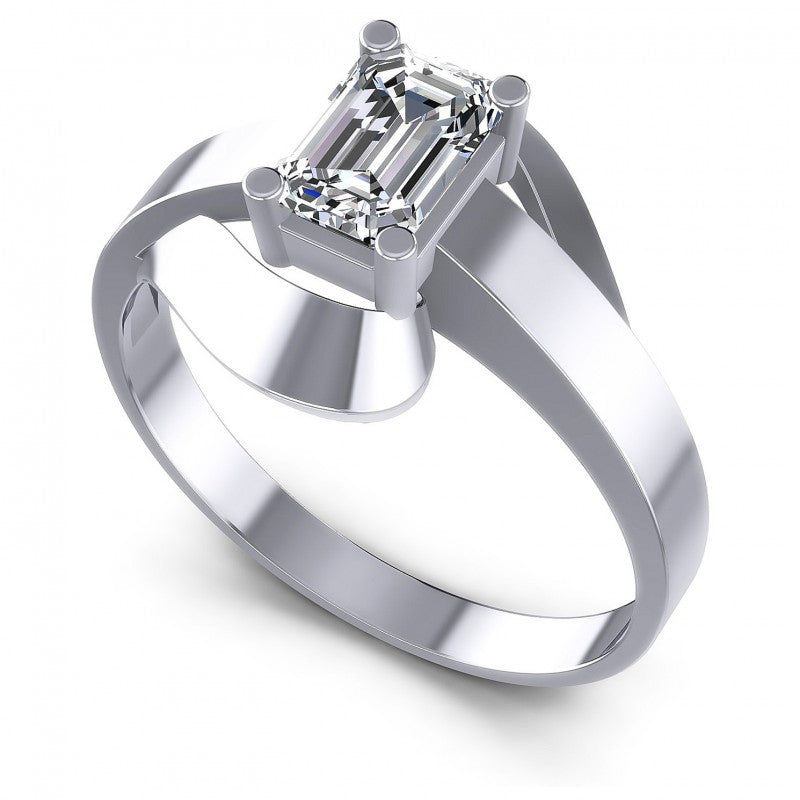 Emerald Diamonds 0.35CT Solitaire Ring in 14KT White Gold