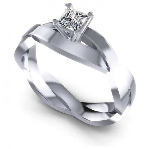 Princess Diamonds 0.35CT Solitaire Ring in 14KT White Gold