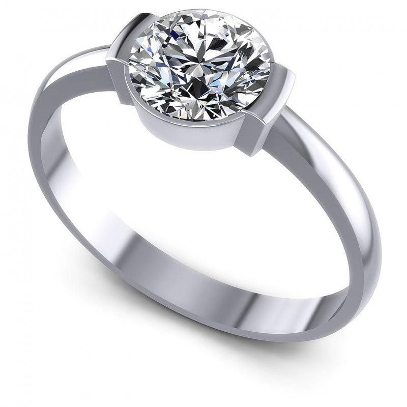 Round Diamonds 0.35CT Solitaire Ring in 14KT White Gold