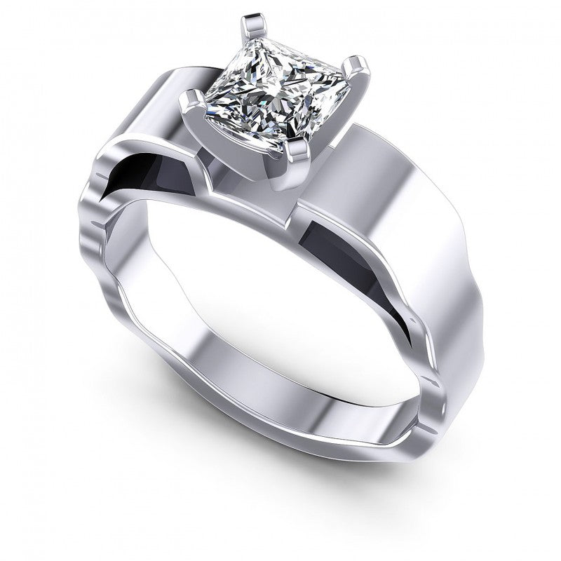 Princess Diamonds 0.35CT Solitaire Ring in 14KT White Gold