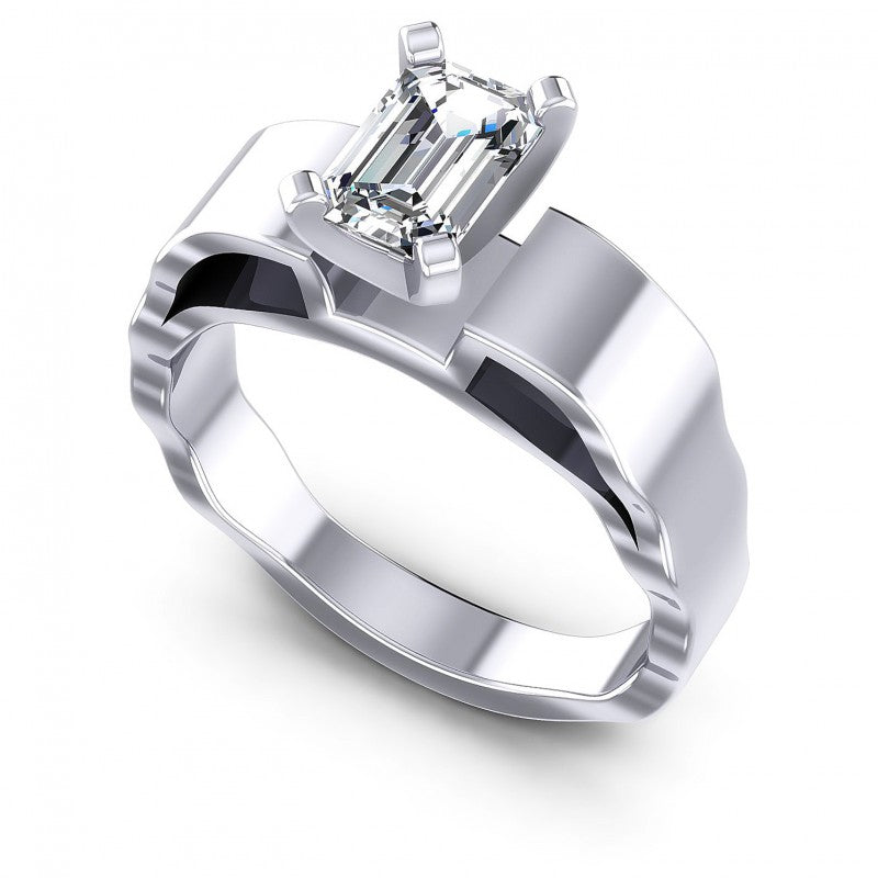 Emerald Diamonds 0.35CT Solitaire Ring in 14KT White Gold