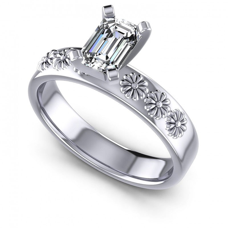 Emerald Diamonds 0.35CT Solitaire Ring in 14KT White Gold