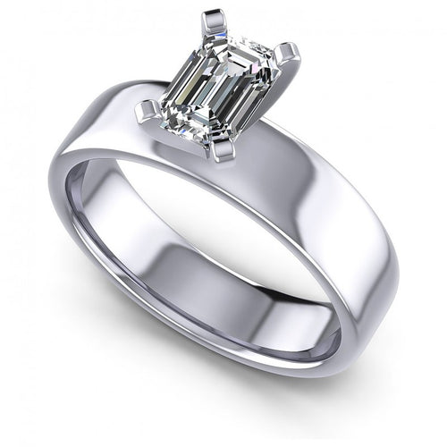 Emerald Diamonds 0.35CT Solitaire Ring in 14KT White Gold