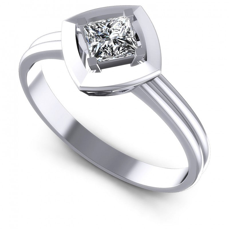 Princess Diamonds 0.35CT Solitaire Ring in 14KT White Gold