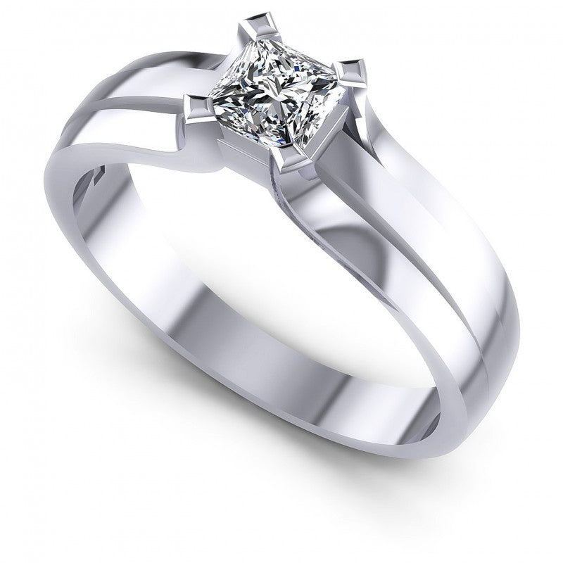 Princess Diamonds 0.35CT Solitaire Ring in 14KT White Gold