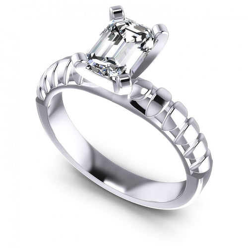 Emerald Diamonds 0.35CT Solitaire Ring in 14KT White Gold