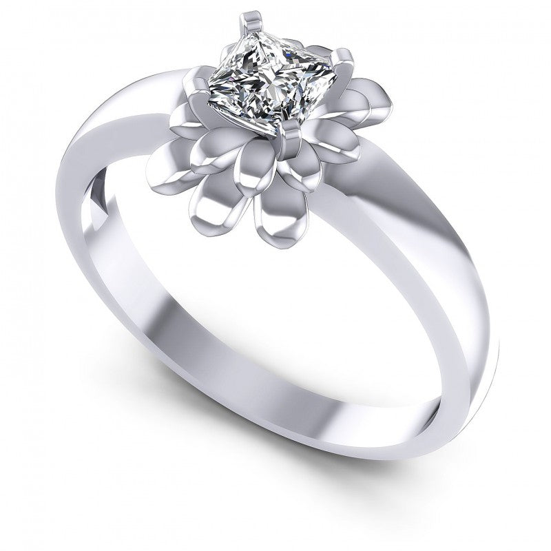 Princess Diamonds 0.35CT Solitaire Ring in 14KT White Gold