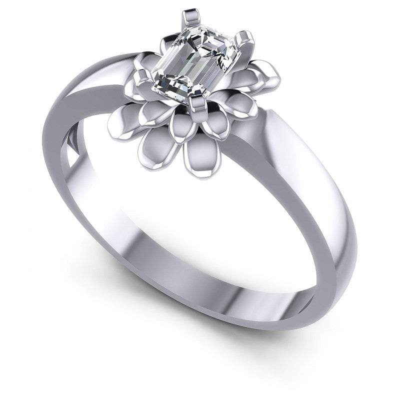 Emerald Diamonds 0.35CT Solitaire Ring in 14KT White Gold