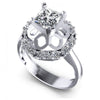 Princess and Round Diamonds 0.85CT Engagement Ring in 14KT White Gold