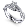 Princess and Round Diamonds 1.00CT Engagement Ring in 14KT White Gold
