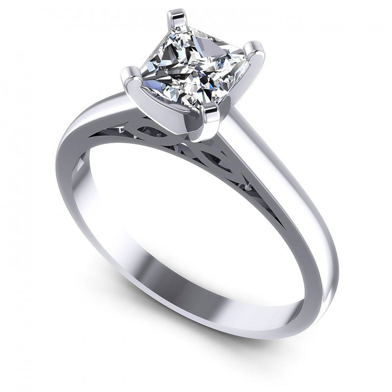 Princess Diamonds 0.35CT Solitaire Ring in 14KT White Gold