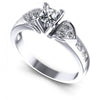 Princess and Round Diamonds 0.75CT Engagement Ring in 14KT White Gold