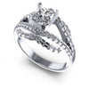 Princess and Round Diamonds 1.10CT Engagement Ring in 14KT White Gold