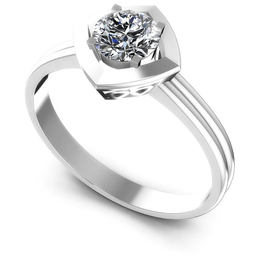 Round Diamonds 0.35CT Solitaire Ring in 14KT White Gold