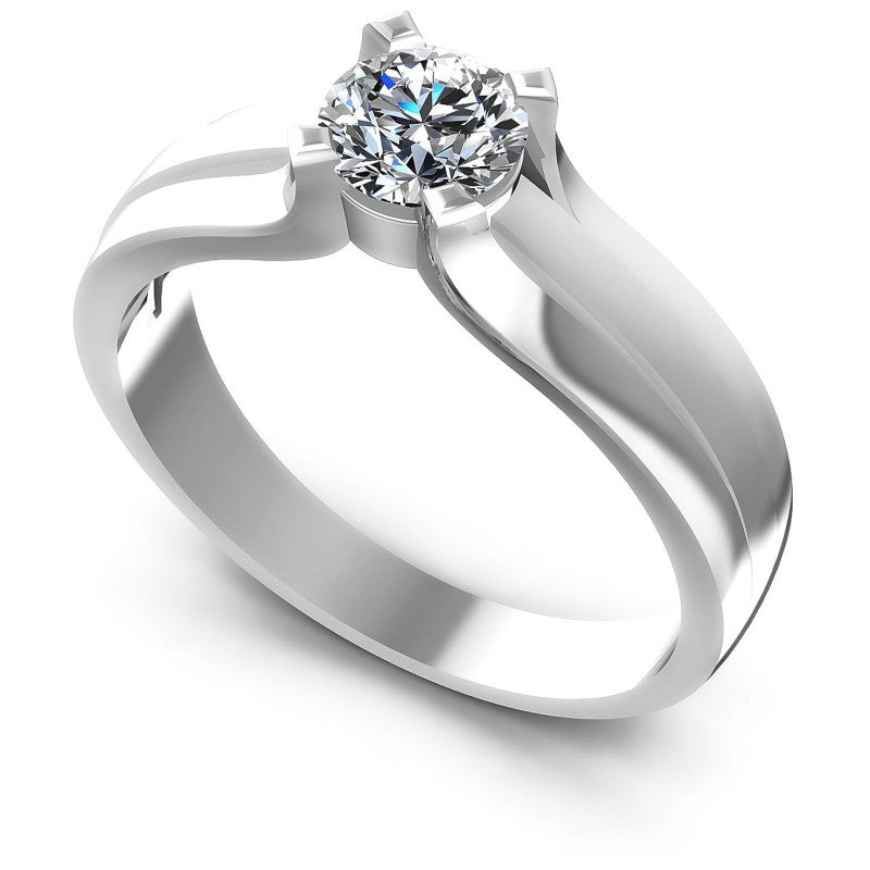 Round Diamonds 0.35CT Solitaire Ring in 14KT White Gold