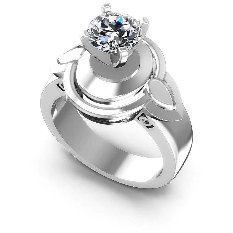 Round Diamonds 0.35CT Solitaire Ring in 14KT White Gold