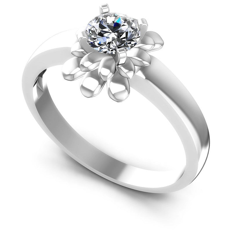 Round Diamonds 0.35CT Solitaire Ring in 14KT White Gold