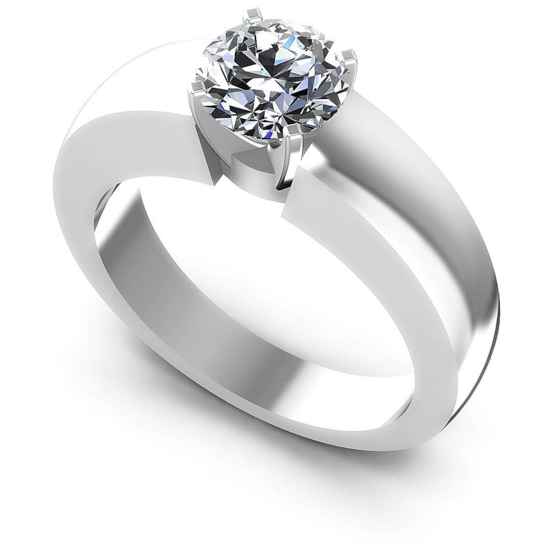 Round Diamonds 0.35CT Solitaire Ring in 14KT White Gold