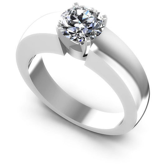 Round Diamonds 0.35CT Solitaire Ring in 14KT White Gold