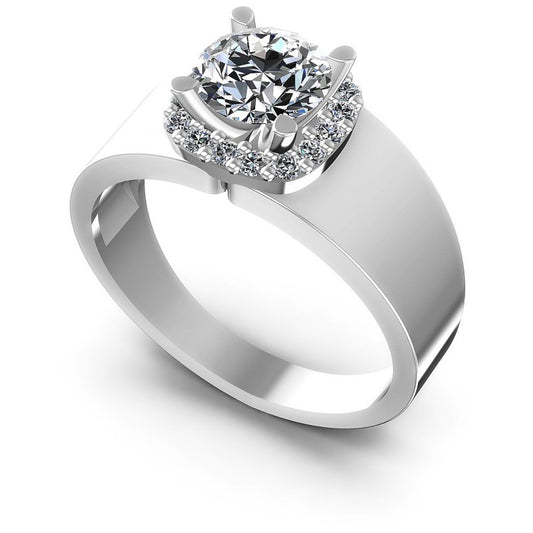 Round Diamonds 0.55CT Halo Ring in 14KT White Gold