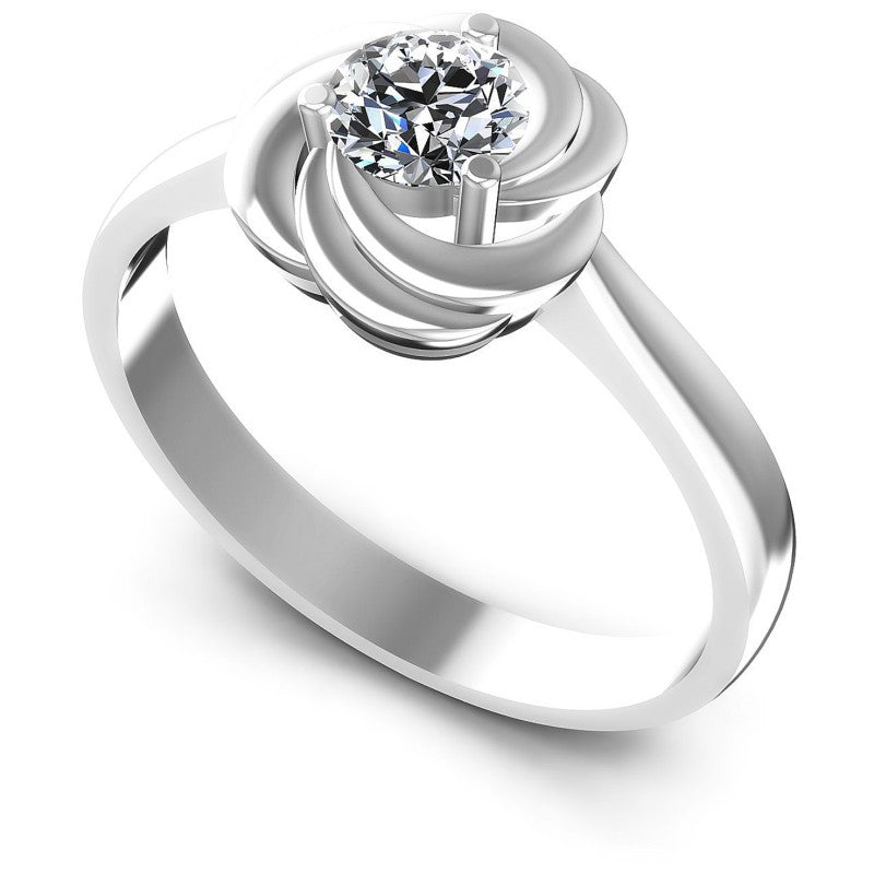 Round Diamonds 0.35CT Solitaire Ring in 14KT White Gold