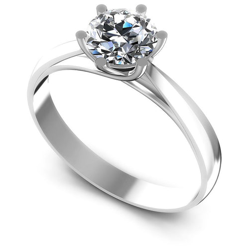 Round Diamonds 0.35CT Solitaire Ring in 14KT White Gold