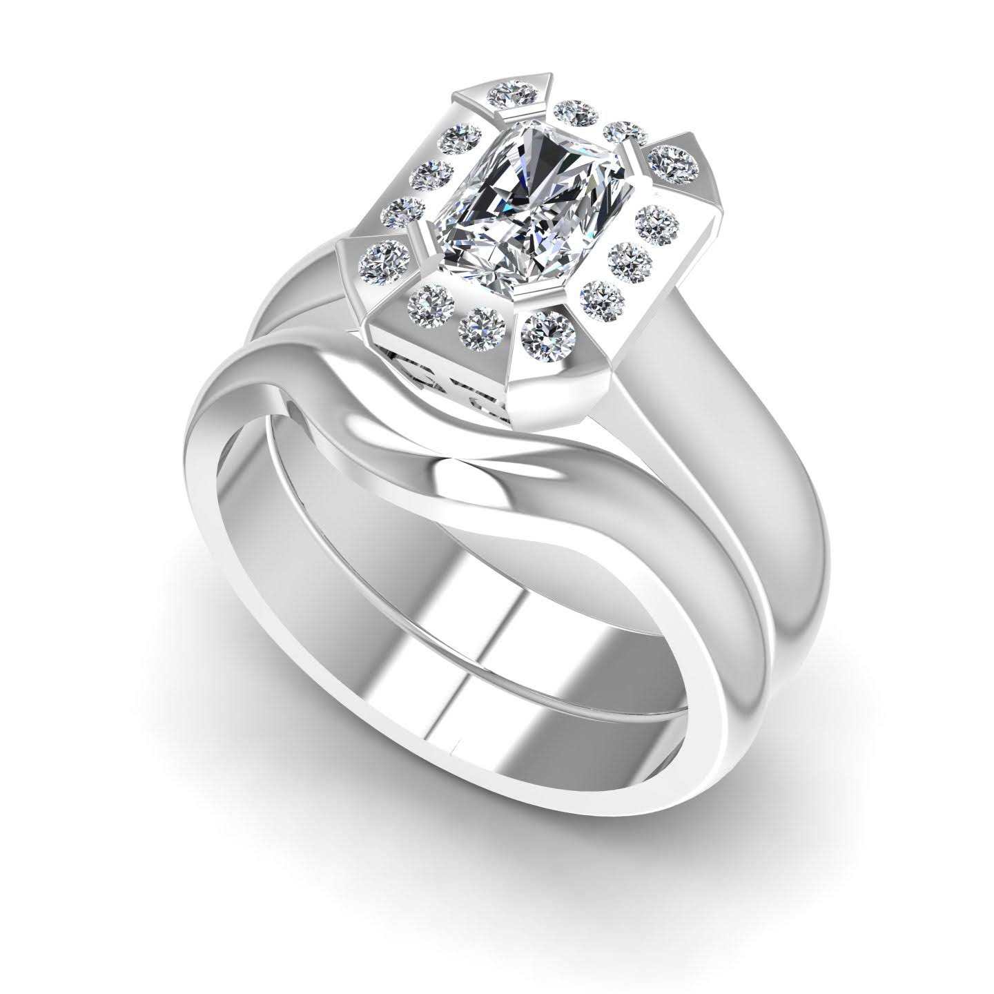 Bridal Sets 0.51-1.66CT Round & Radiant Cut Diamonds