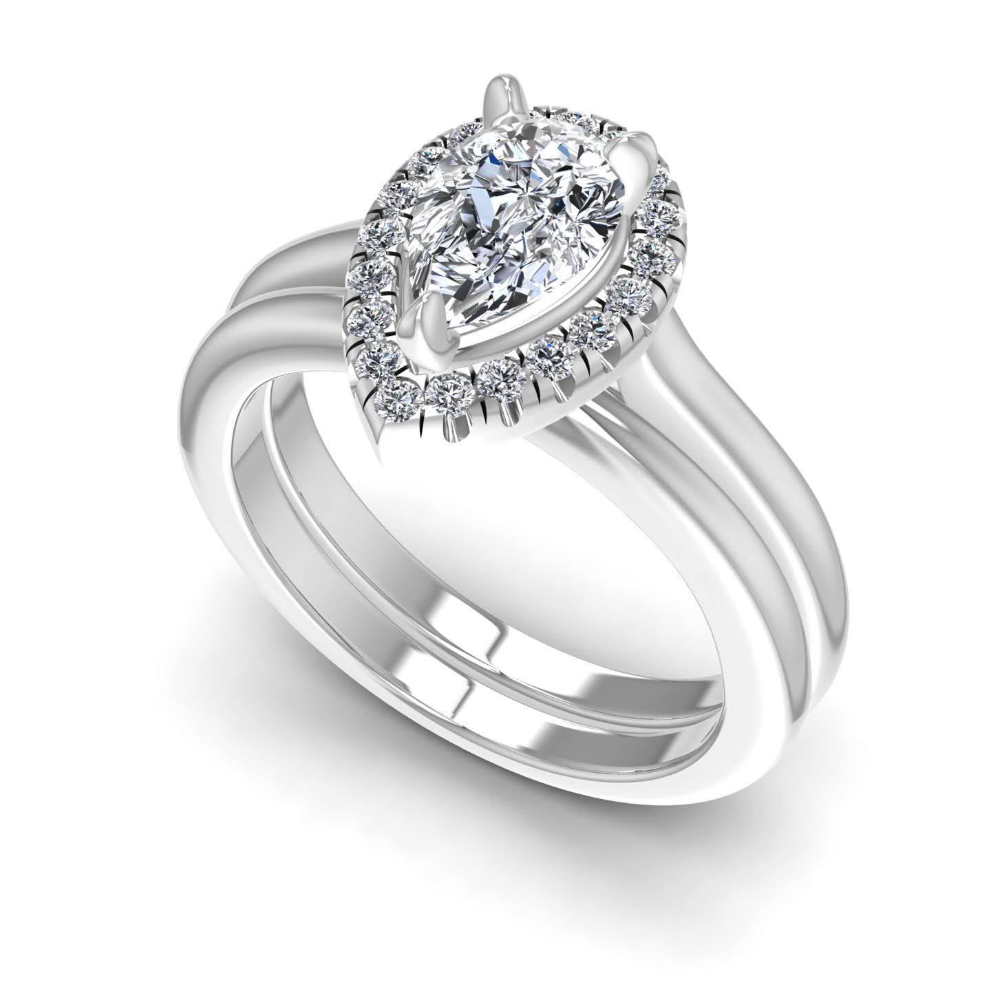 Bridal Sets 0.55-1.70CT Round & Pear Cut Diamonds