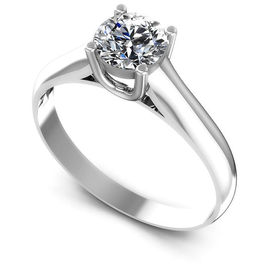 Round Diamonds 0.35CT Solitaire Ring in 14KT White Gold