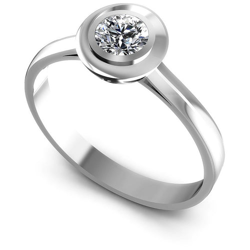 Round Diamonds 0.35CT Solitaire Ring in 14KT White Gold