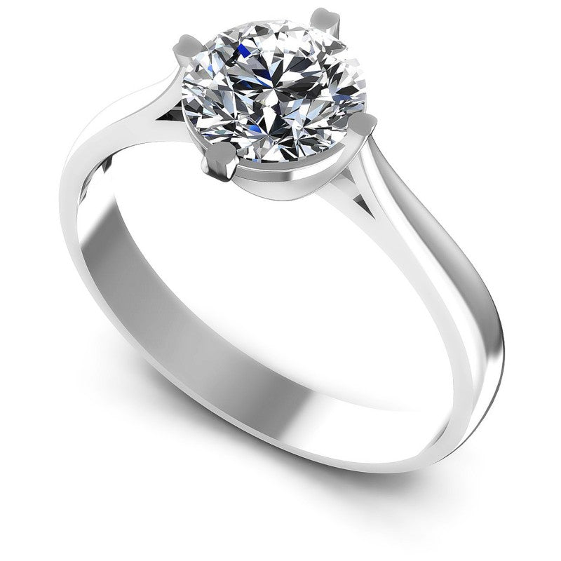 Round Diamonds 0.35CT Solitaire Ring in 14KT White Gold