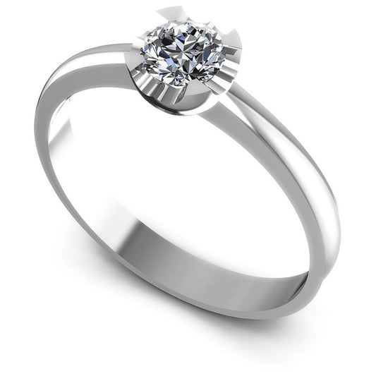 Round Diamonds 0.35CT Solitaire Ring in 14KT White Gold