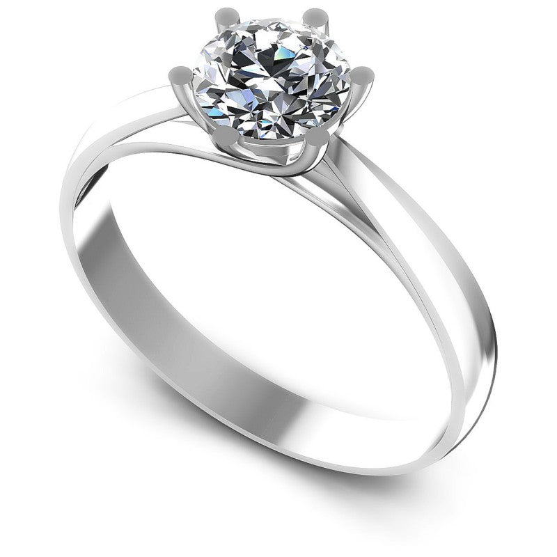 Round Diamonds 0.35CT Solitaire Ring in 14KT White Gold