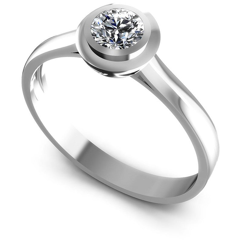 Round Diamonds 0.35CT Solitaire Ring in 14KT White Gold