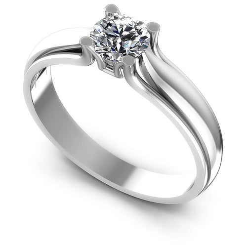 Round Diamonds 0.35CT Solitaire Ring in 14KT White Gold
