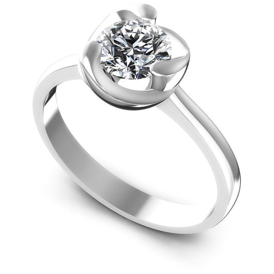 Round Diamonds 0.35CT Solitaire Ring in 14KT White Gold