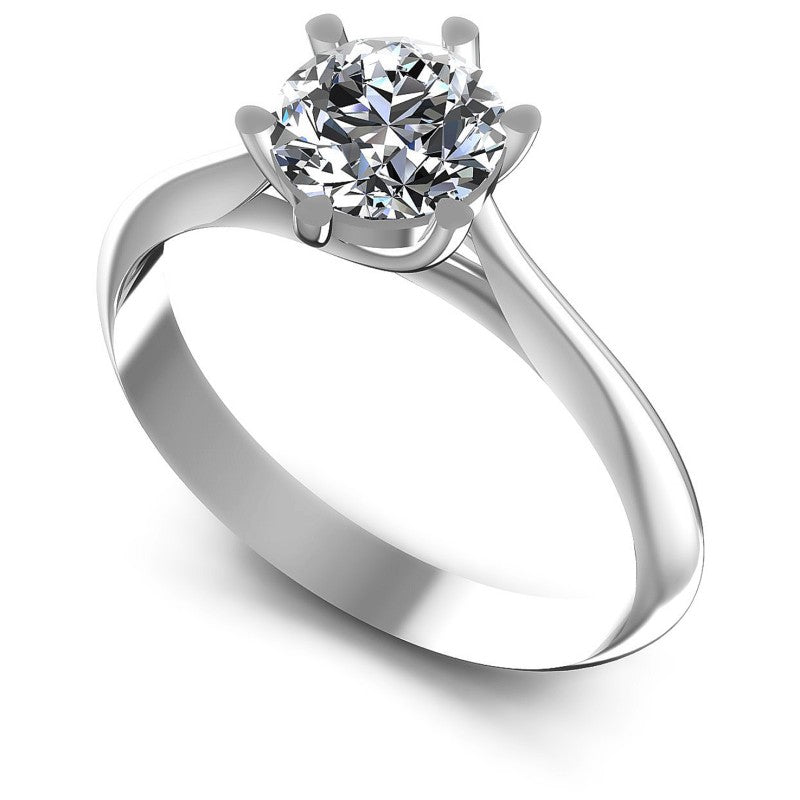 Round Diamonds 0.35CT Solitaire Ring in 14KT White Gold