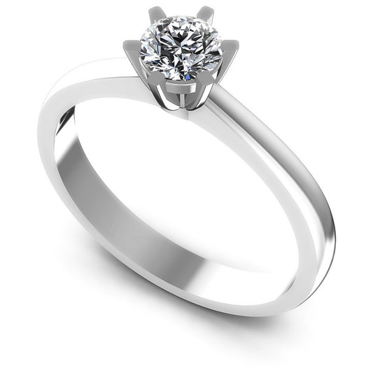 Round Diamonds 0.35CT Solitaire Ring in 14KT White Gold