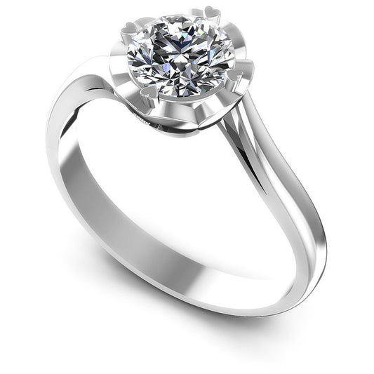 Round Diamonds 0.35CT Solitaire Ring in 14KT White Gold