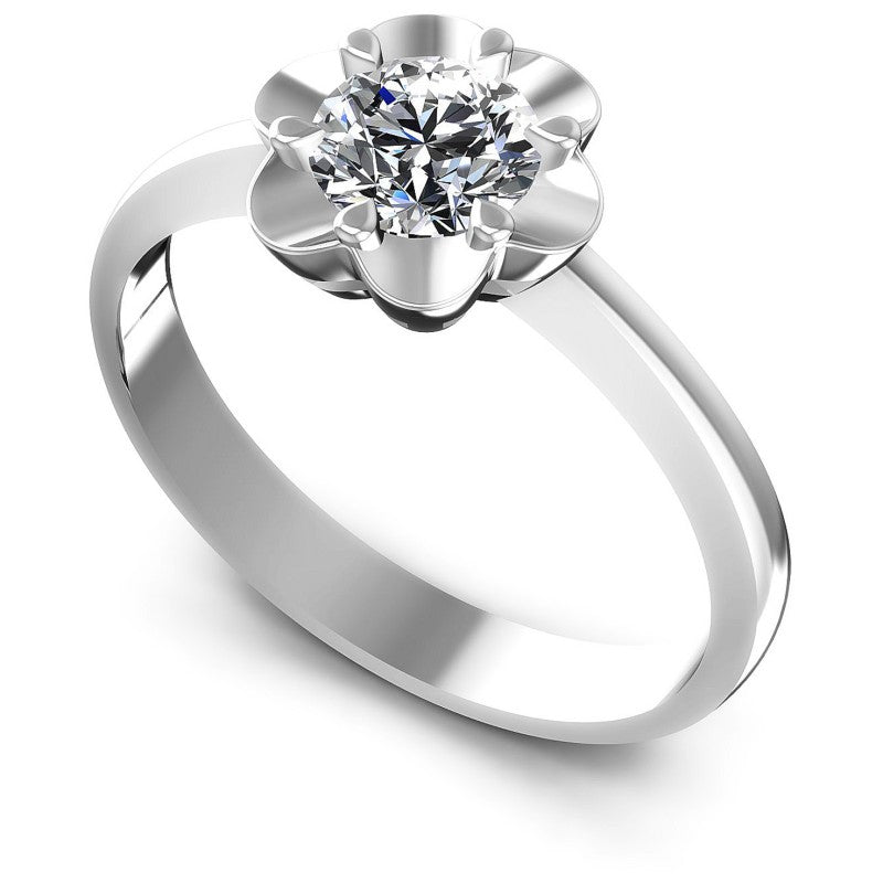 Round Diamonds 0.35CT Solitaire Ring in 14KT White Gold