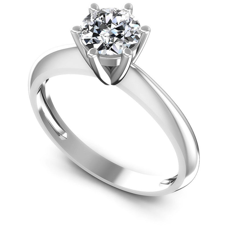 Round Diamonds 0.35CT Solitaire Ring in 14KT White Gold
