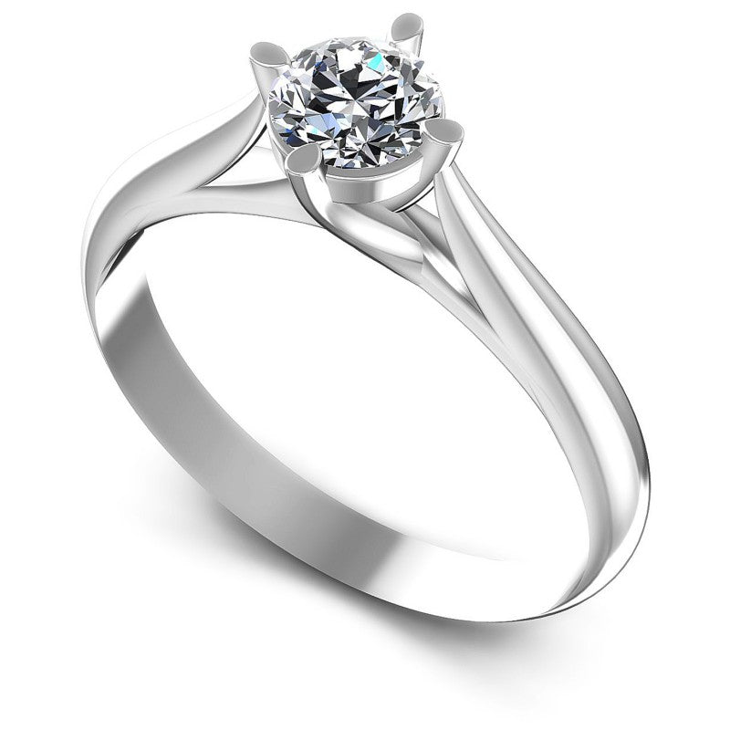 Round Diamonds 0.35CT Solitaire Ring in 14KT White Gold