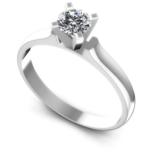 Round Diamonds 0.35CT Solitaire Ring in 14KT White Gold