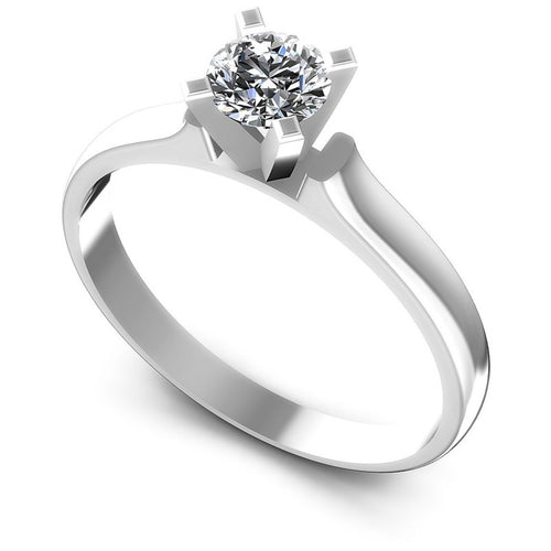 Round Diamonds 0.35CT Solitaire Ring in 14KT White Gold
